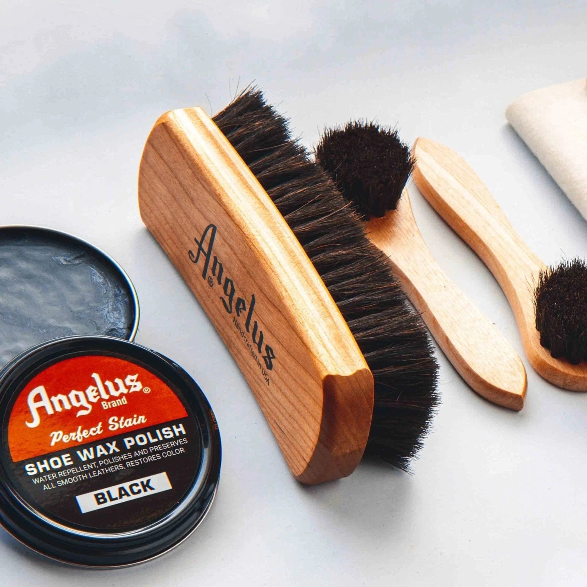 Shoe Shine Rocker Brush - 100% Real Horsehair - Angelus Direct