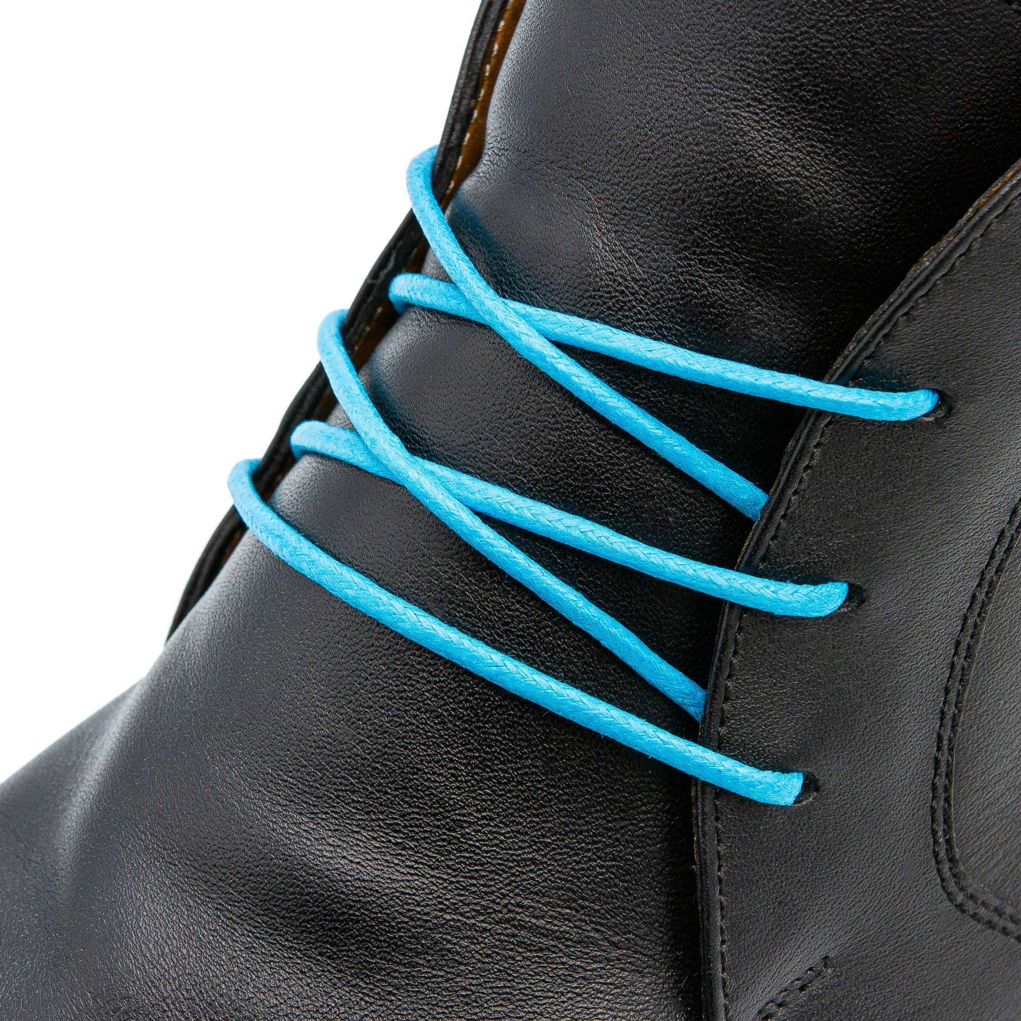 Sky Blue Waxed Dress Shoelaces - Angelus Direct