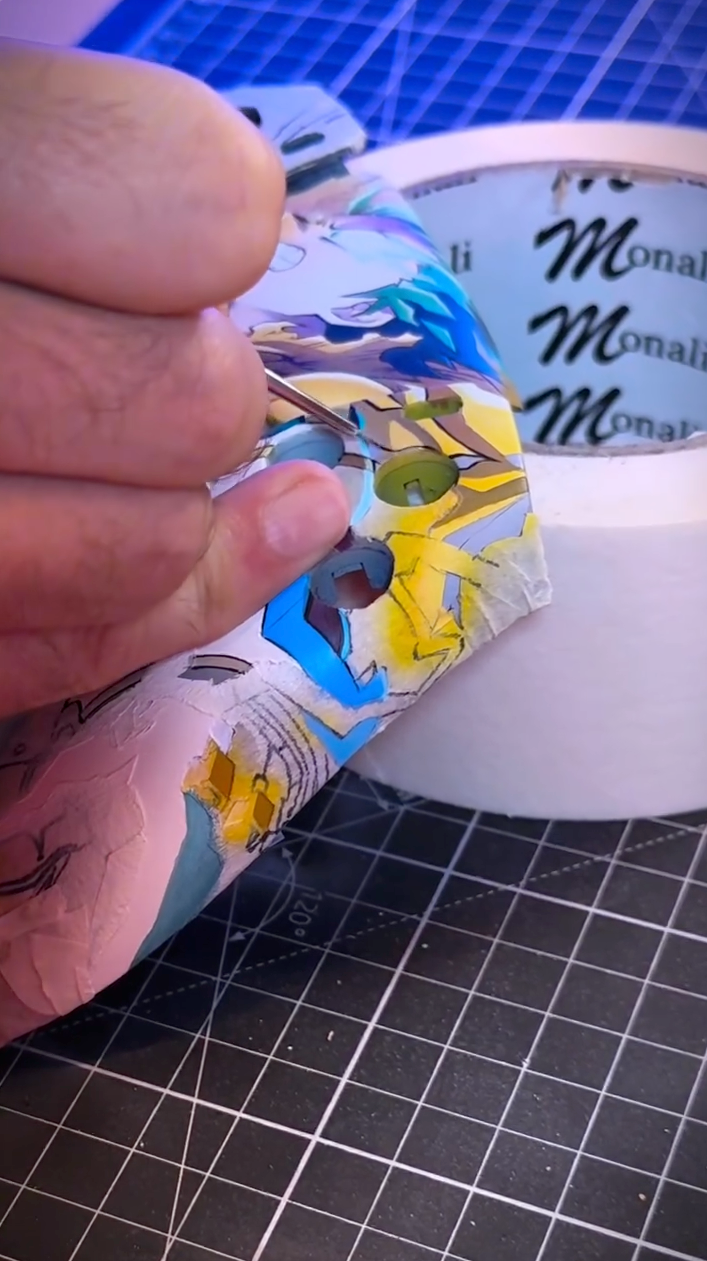 sneakart_custom Deko painting details with Angelus Paints and Micro Detail Brushes