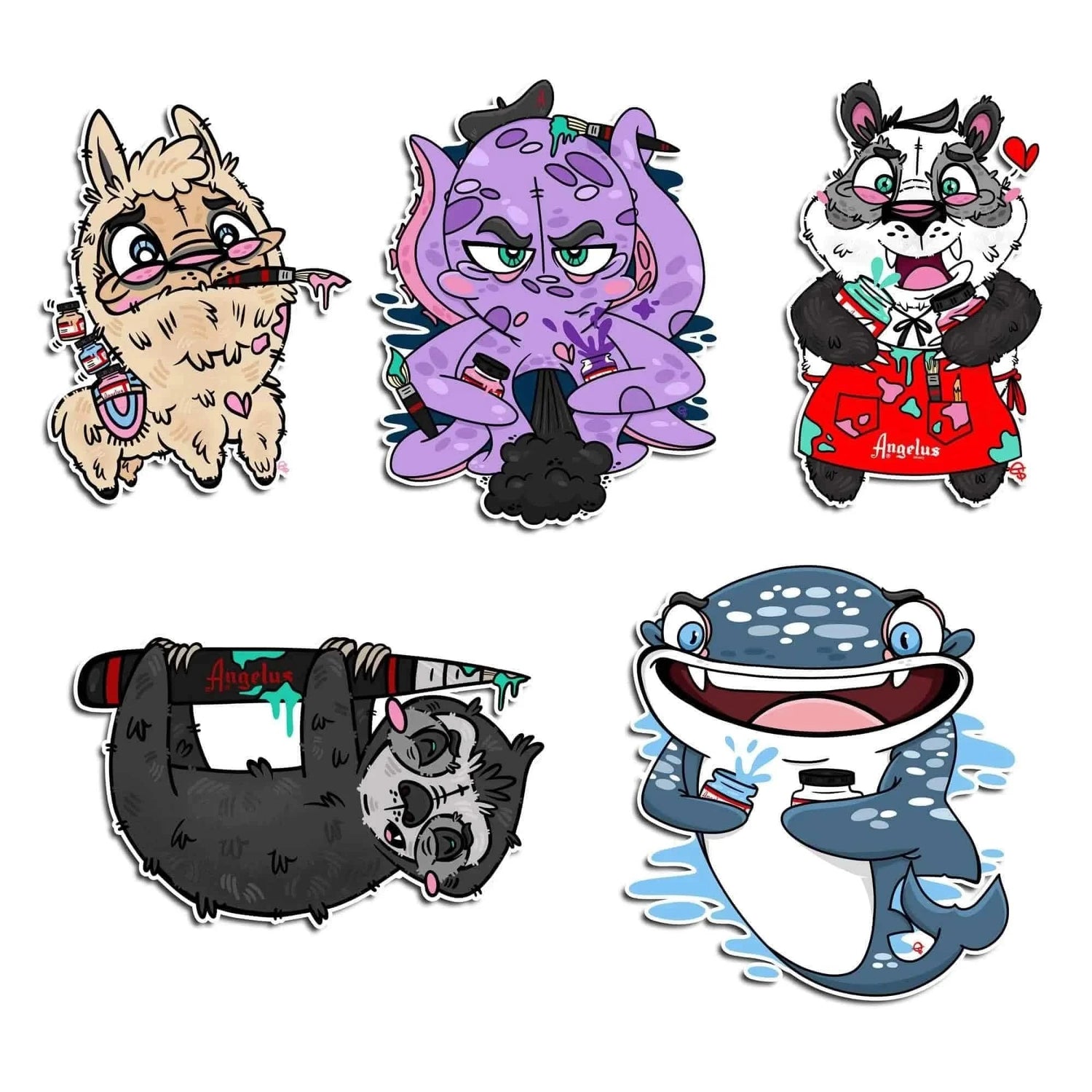 Angelus Direct Sticker Pack by @SaveThePanduhs Pack of 5