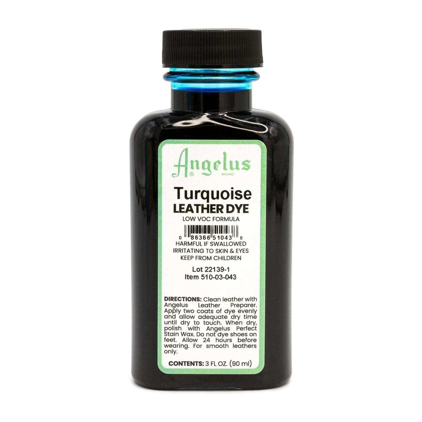 Angelus Direct Turquoise Low VOC Leather Dye 3 oz. Low VOC Leather Dye