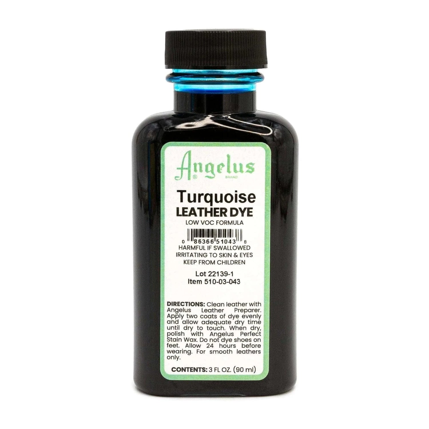 Angelus Direct Turquoise Low VOC Leather Dye 3 oz. Low VOC Leather Dye