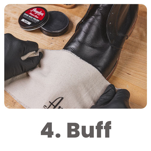 Buff rag on Dress shoe