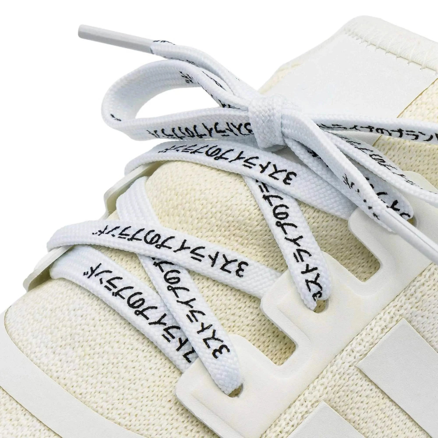 Lace Lab White Japanese Katakana Shoe Laces Flat Shoelaces