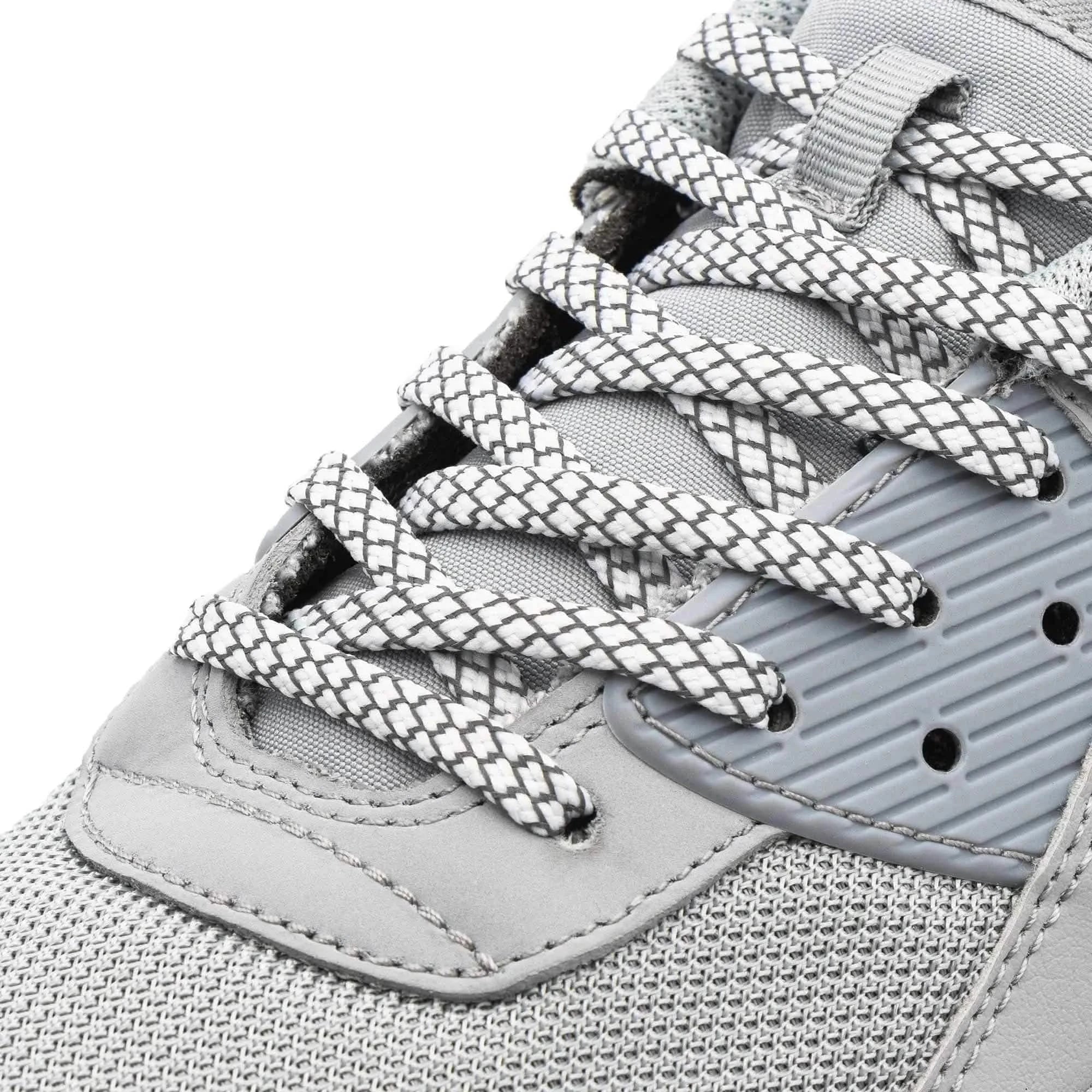 Lace Lab White - Reflective Flat Laces 1.0 Reflective Flat Shoelaces