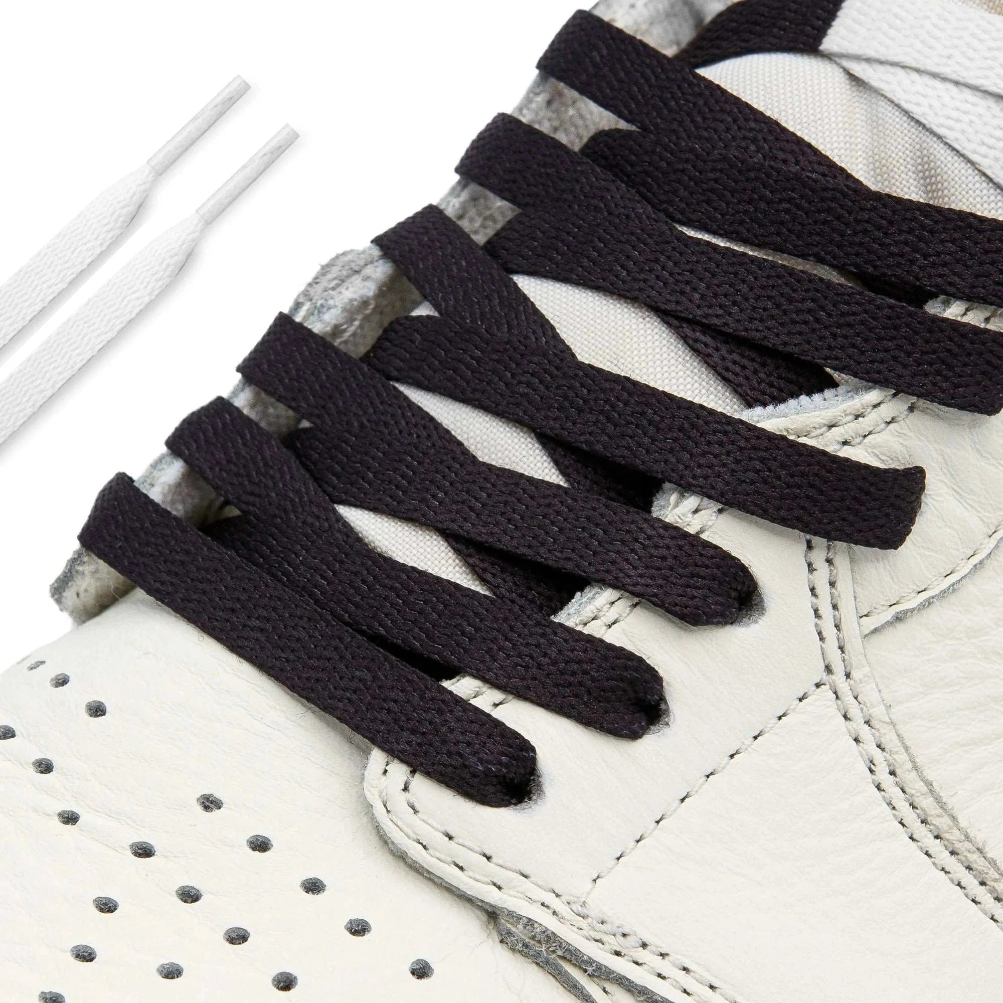 White/Black Union Jordan 1 Replacement Shoelaces - Angelus Direct