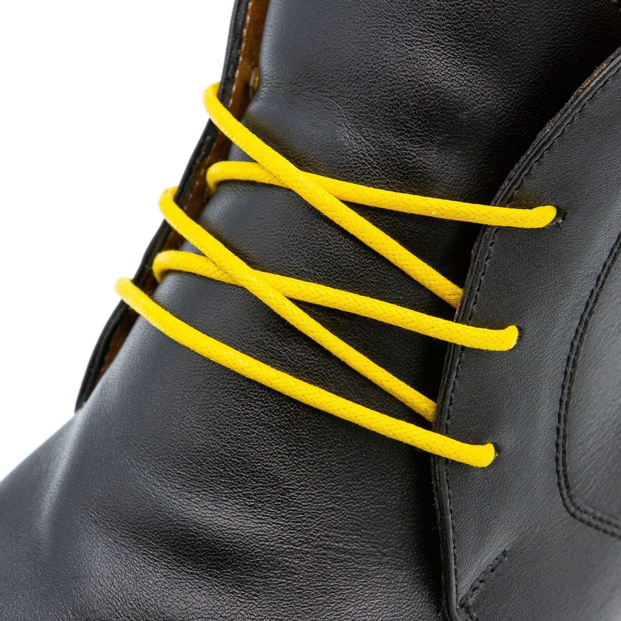 Yellow Waxed Dress Shoelaces - Angelus Direct