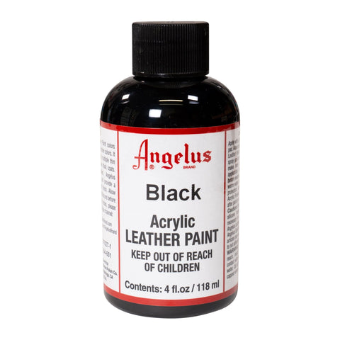 Angelus Black Acrylic Leather Paint - 4 oz.