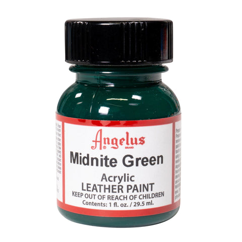 Angelus Direct is leather acrylic paint, no contest! Our Angelus Midnight Green Paint is perfect for dark hues on your custom sneakers.