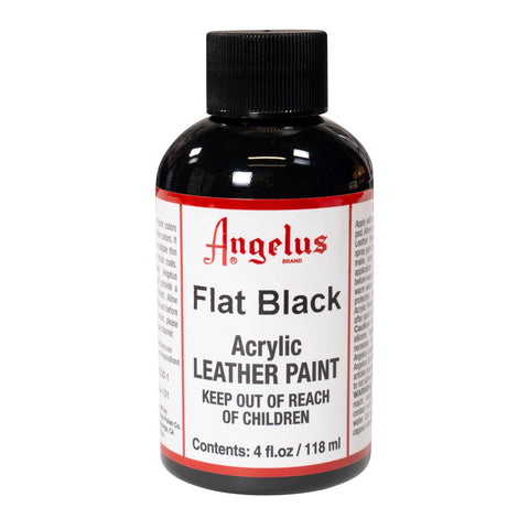 Angelus Flat Black Acrylic Leather Paint - 4 oz.