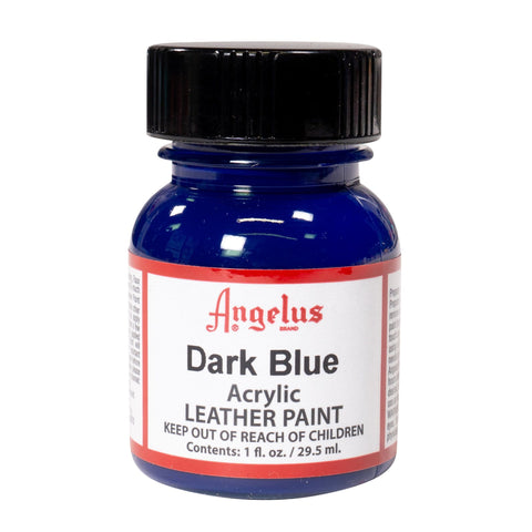 At Angelus, we specialize in Acrylic Leather Paint. Grab a bottle of Dark Blue for endless custom options.
