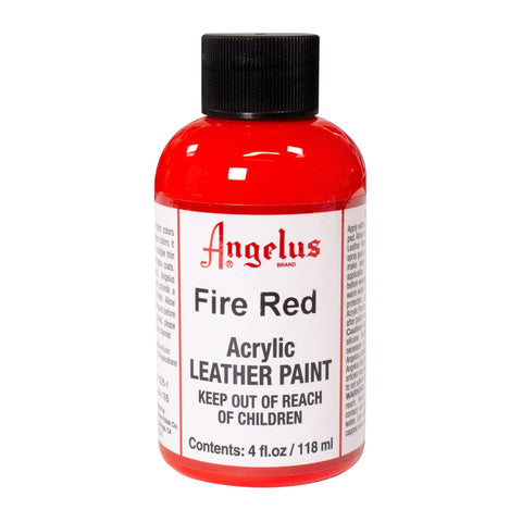 Angelus Fire Red Acrylic Leather Paint - 4 oz.