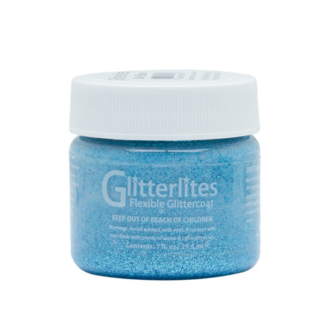 Sky Blue glitter paint from Angelus Glitterlites adds a vibrant coat to any custom project.