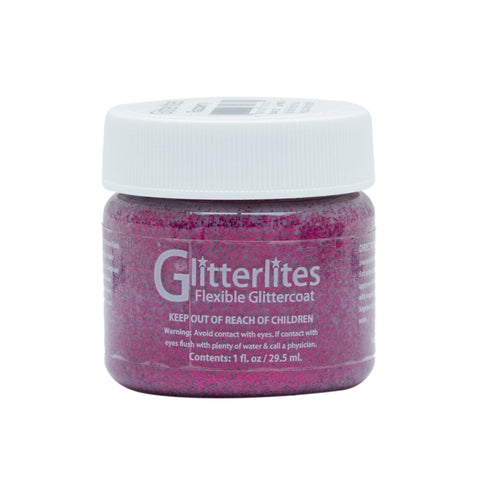 Angelus Glitterlites make customizing leather work like a charm. Try out our Razzberry glitter paint.
