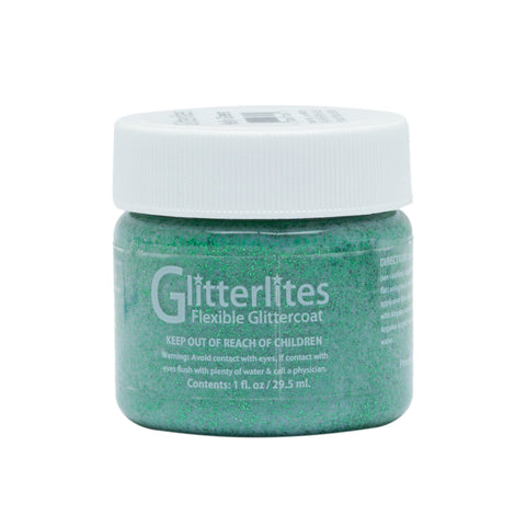 Angelus Direct's Kelly Green Glitterlite is the best green glitter paint on the market.
