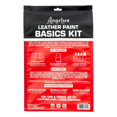 Angelus Leather Paint Kit- Basics Starter Kit Includes 5 Paints, Preparer  Degla