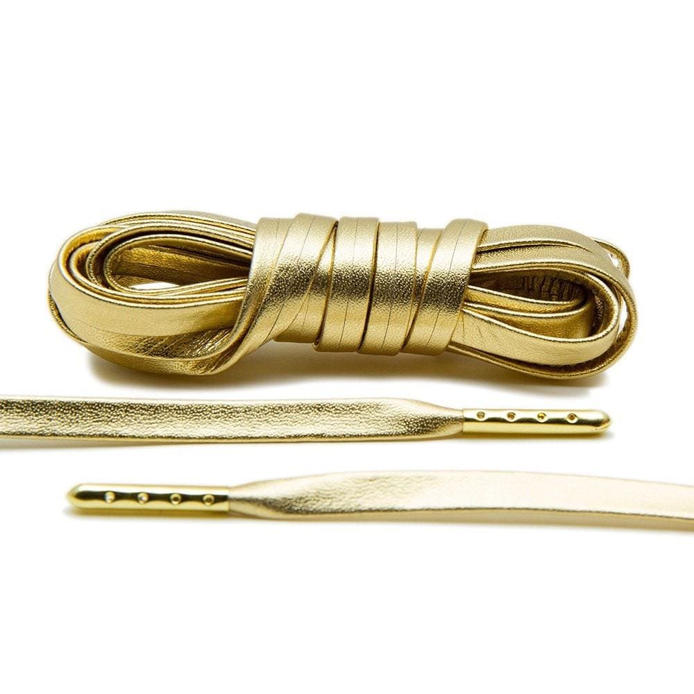Gold Luxury Leather Laces - Gold Plated 36