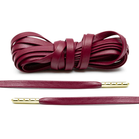 Pink Luxury Leather Laces - Gold Plated