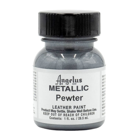 Angelus Pewter Metallic Acrylic Leather Paint - Flexible