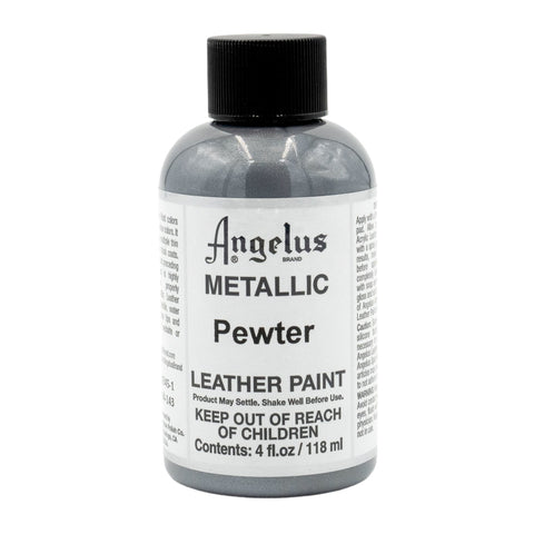 Angelus Pewter Metallic Acrylic Leather Paint - 4 oz.