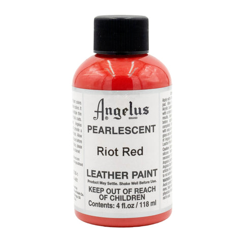 Angelus Pearlescent Leather Paint - Riot Red, 1 oz